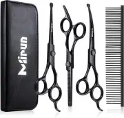 5-in-1 Dog Grooming Kit, Titanium-plated Stainless Steel with Safety Round Tip