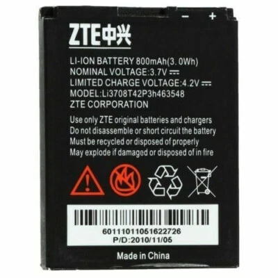 OEM ZTE LI3708T42P3H463548 ORIGINAL BATTERY FOR ZTE G6 PREPAID PHONE 800 mAh