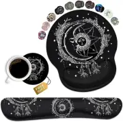 Keyboard Wrist Rest and Mouse Pad Wrist Support Set, Non-Slip PU Base, Easy T...