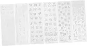 Nail Stamping Kit 6pc Metal Nail Art Templates Flower Manicure Stencils