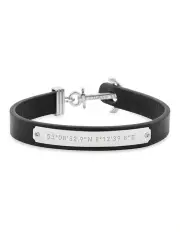 [Paul Hewitt] Signum Black Leather Bracelet PH FSC S B L