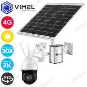 4G Solar Panel Security 24/7 LIVE Camera 30X Optical Zoom PTZ WIFI QHD 2K 5MP