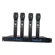 200 Channels Adjustable UHF Wireless Microphone System with Metal Receiver, 4