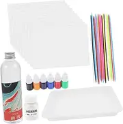 MUSISALY DIY Water Marbling Set Portable Watercolor Paint Pigment Kit for Outdoor Sketching Indoor Art