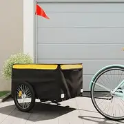 Bike Trailer Black and Yellow 45 kg Iron,Bicycle Trailers 9.3KG-94092