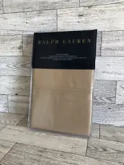 New Ralph Lauren Burnished Chamois King Pillowcases Set 464 TC Solid Percale