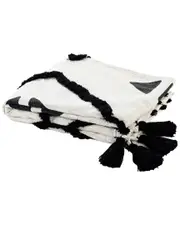 LR Home Modern Boho Tufted Diamond Cotton Throw Blanket