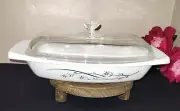 Vintage 1963 PYREX Golden Honeysuckle Rectangle 033 1-Qt Casserole Dish with Lid