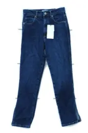ZARA Blue Women's Cropped Jeans Mid Rise Split Hem Slim Size 4 015