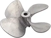 GIGIROM 1PC Right Left Hand 5mm 4-Blades 60mm Metal Propeller Prop RC Boat Bait Tug Marine ROV Marine Curise Wood Boat Outboard Motor(D60mm Left Hand)