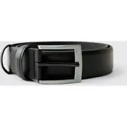 Mens Black Belt With Silver Buckle