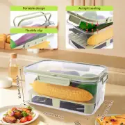 2800ML Fruit Container with Lid and Handle Portable Fridge Storage kiiuJ