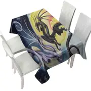 Dragons War Fantasy Art Sun vs Moon Tablecloth