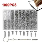 1000PCS Tiny Repair Screws Nuts Screwdriver Kit Set For Eyeglass Glasses Watch