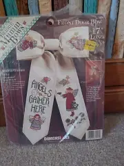 Dimensions 72292 Debbie Mumm Angels Gather Here Front Door Bow Cross Stitch Kit