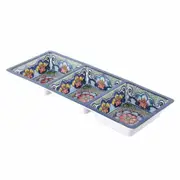 Prepara Three Section Tray Blue 37x14cm