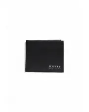 Guess Mens Slim Bifold Leather Wallet Black - Wallets -Size One Size