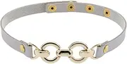 [Mr.Fashion] Glamour Punk personality Gold clasp collar Leather Choker Creative simple sexy choker PU Leather Choker necklace