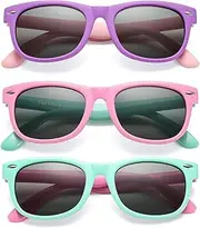 [COASION] Kids Polarized Sunglasses TPEE Rubber Flexible Shades for Girls Boys Age 3-9