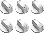 Proxima Direct 6 Pack Stove Knob 6MM Zinc Alloy Control Knob Oven Switch Universal Stainless Steel Gas Stove Control Knobs For Oven Cooktop Gas Stove, Compatible With General Oven,Stove,Range