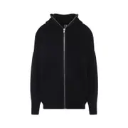 [Rick Owens] Rick Owens-Black Alpaca Gimp Hoodie-Uomo M STAND