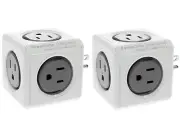 PowerCube Original Modular 5-Socket System Set of 2 Gray