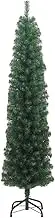 vidaXL Slim Artificial PVC Christmas Tree with Steel Stand - Green, 240 cm Tall