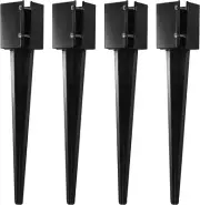 4 Pcs 36" Heavy Duty 4x4 Fence Post Anchor Ground Spike Metal Black