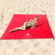 Red Suricata Sand Free Beach Mat Blanket Red