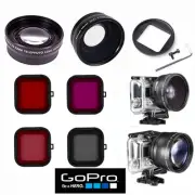 FISHEYE LENS + TELEPHOTO ZOOM LENS + 4 FILTERS KIT FOR GOPRO HERO3 SILVER BLACK