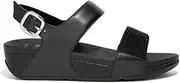 [FitFlop] Lulu Crystal Embellished Back-Strap Sandals,Size 7.5,Black