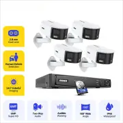 6MP Security Camera Dual Lens 8CH POE Video Surveillance 180 Degrees Panoramic