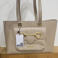 在飛比找蝦皮購物優惠-LOVE MOSCHINO 全新奶茶色側背包 肩背包 托特包