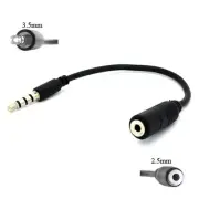 2.5mm Female to 3.5mm Male Headset Adapter Headphone Jack for Smartphones