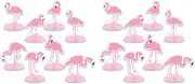 16 Piece Flamingo Mini Table Centerpieces Summer Luau Decorations Tropical Hawaiian Theme Party Supplies, 4.75" - 6.25", Pink/White/Black