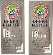 10PCS /Pack/Size Organ Flat Shank 15X1 HAX1 130/705H Size 8,11,12,14,16,18,21,22 for Choose Home Sewing Machine Needles Brother Singer, Size 18