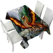 Nature Mountain Waterfall Forest Solaris Dragon Tablecloth