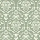 Woodland Damask Wallpaper Stag Head Birds Floral Leaf Arthouse 923706 Sage Green