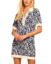 Ramy Brook Erin Knit Printed Collared Mini Dress