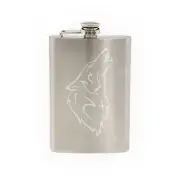 Forest Animal - Stylized Howling Wolf-8 oz etched flask