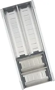Bella Drawer Organiser Cutlery Tray Stainless Steel Drawer Dividers Kitchen Utensil Holder Adjustable Customisable Quality Stylish Neat Design Easy To Assemble (2 Column 472mm - Drawer Size 500mm)