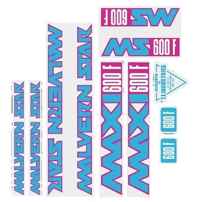 Malvern Star - Maxi 600F - PINK-BLUE - decal set - old school bmx