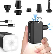 Portable Electric Air Pump for Inflatables, Mini Air Pump with Camping Light, Rechargeable Air Pump for Pool Floats, Sleeping Pads, Swimming Rings, Air Mattress