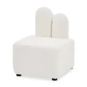 Lenore Boucle Plush Bunny Cushioned Kids Chair Cream White