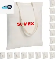 SUMEX Sublimation Blanks Canvas Tote Bags Bulk,16 Pack 14"×16" Polyester Reusabl