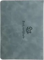 NUOBESTY Birth Certificate Holder Birth Certificate Cover Protector Leather Folder Sleeve for Important Documents 22.50x16.00 CM