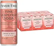 Fever-Tree Pink Grapefruit Soda, Sparkling Soft Drink Mixer, Natural Ingredients & Flavours, 250mL (Pack of 24 Cans)