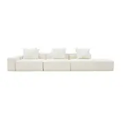[James Lane] Riley Boucle Ivory Modular Sofa - 1x Arm, 2x Armless, 1x Right Terminal