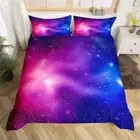 Duvet Cover Purple Galaxy Bedding Set Outer Space Theme Comforter Cover for