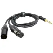 3 ft. XLR M/F Cable to 1/4" 6.35mm Balanced Stereo Audio Mic OFC Cable